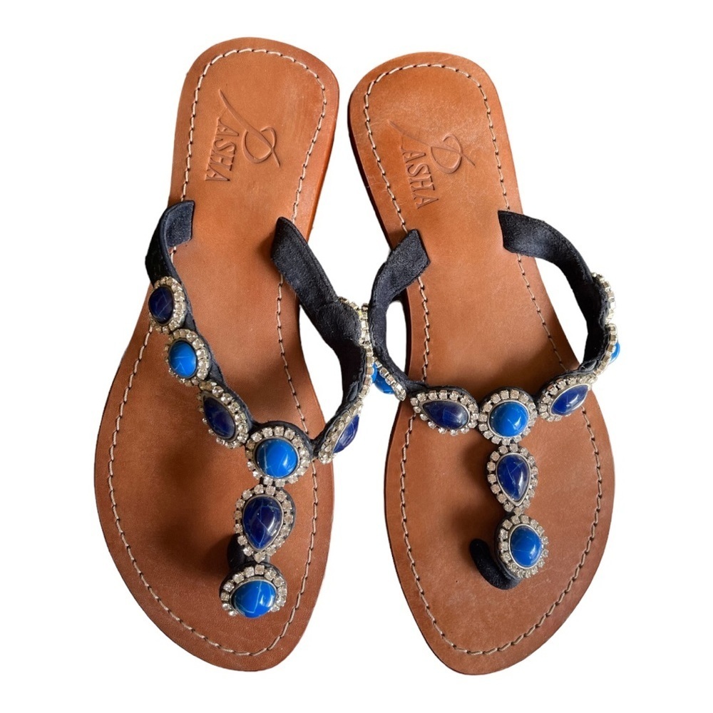 Pasha Bejeweled Sandals handmade sz 38